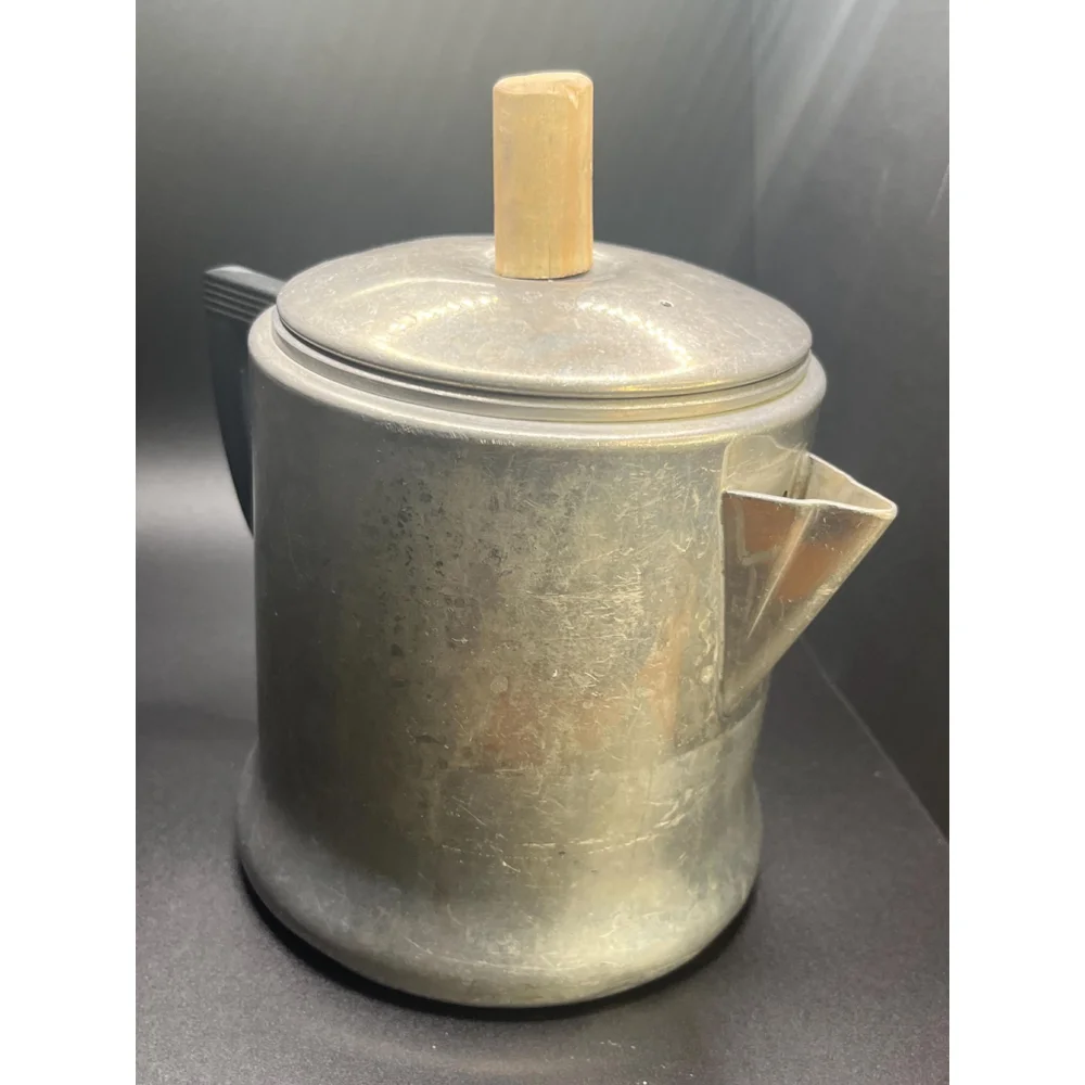 vintage wear-ever aluminum coffee pot no. 3046 • rustic campfire percolator •